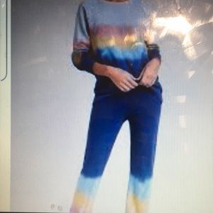 Sundry Myrna Tie Dyed Sweatshirt Sweatpants Set